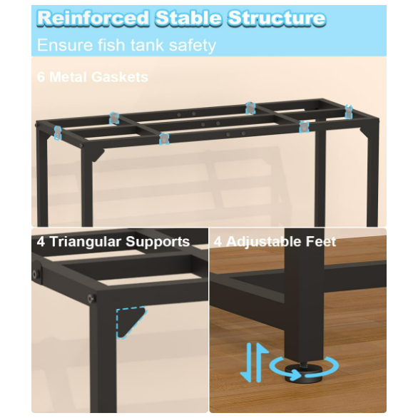 30 Gallon Fish Tank Stand, with 2 Tiers Storage Shelf