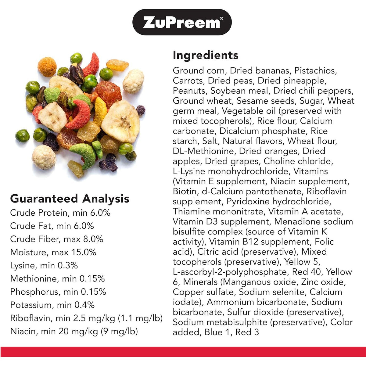 ZuPreem Pure Fun Bird Food for Large Birds, 2 lb