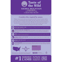 Taste of the Wild Sierra Mountain Grain-Free Canine Recipe with Roasted Lamb Dry Dog Food for All Life Stages