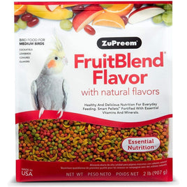 ZuPreem FruitBlend Flavor Pellets Bird Food for Medium Birds, 2 lb